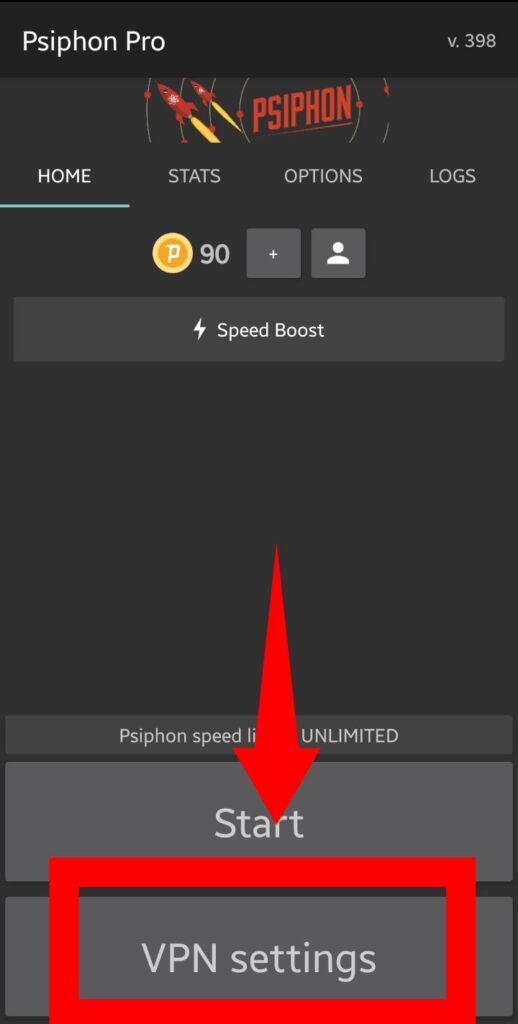 psiphon settings